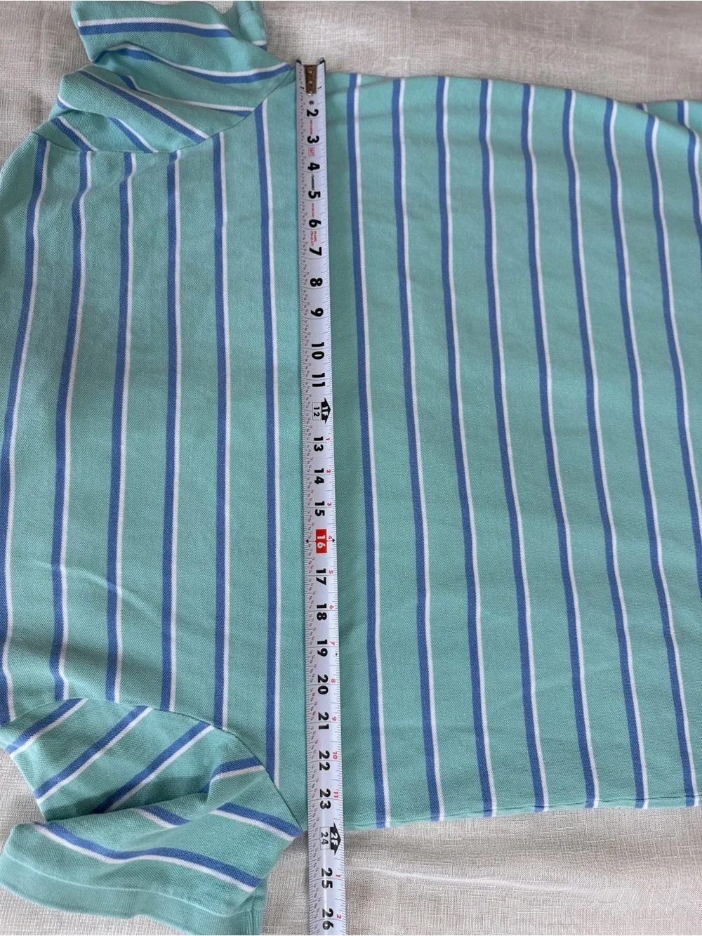 Ralph Lauren Mint Green Polo with Navy & White Stripes